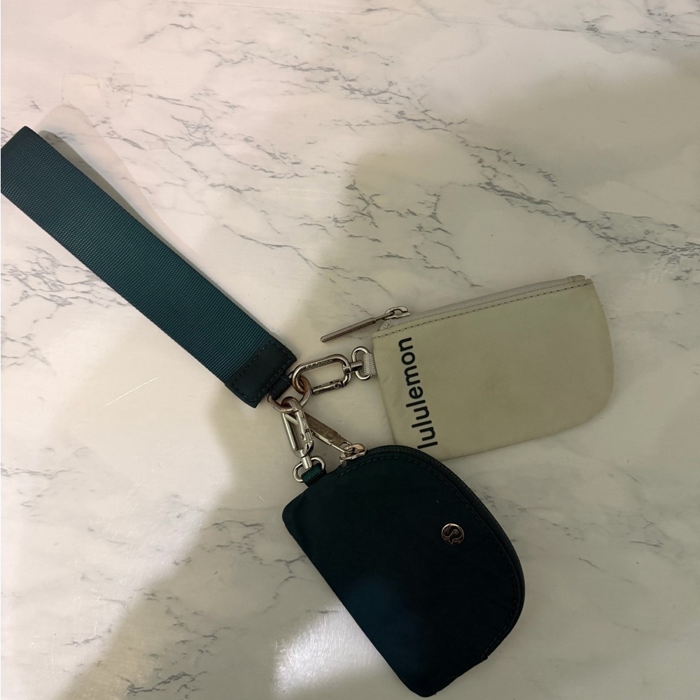 lululemon athletica Teal and Cream Wristlet Set